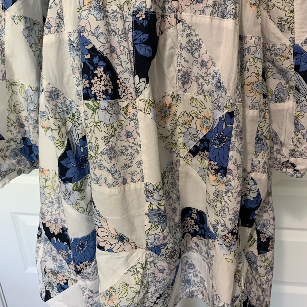J.Crew Patchwork Floral Cotton Voile Babydoll Mini Dress M Square Neck - Picture 5 of 10